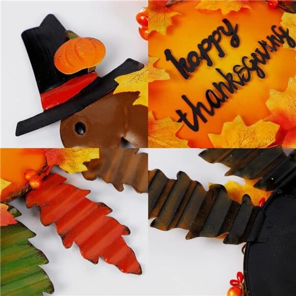 Set of 2 Turkey Garden Stakes Thanksgiving Decor, 36 Inch Metal Fall - Picture 4 of 8